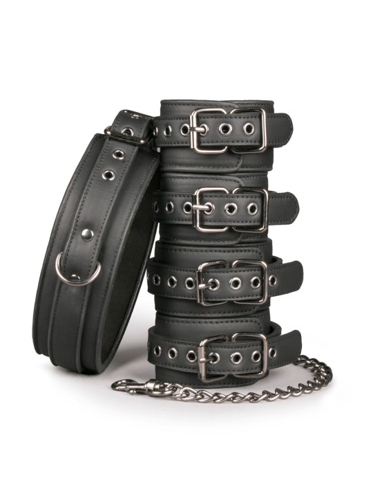 Fetish set met halsband, enkelboeien en handboeien
