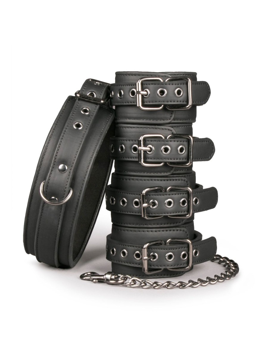 Fetish set met halsband, enkelboeien en handboeien
