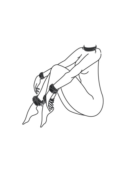 Fetish set met halsband, enkelboeien en handboeien