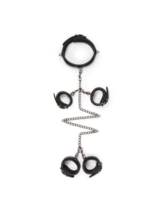Fetish set met halsband, enkelboeien en handboeien