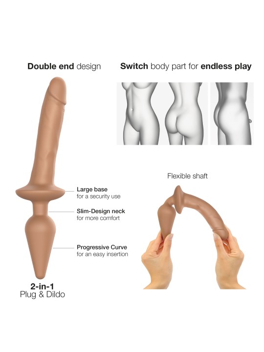 Strap-On-Me - Switch Plug-in Realistic Dildo Caramel L