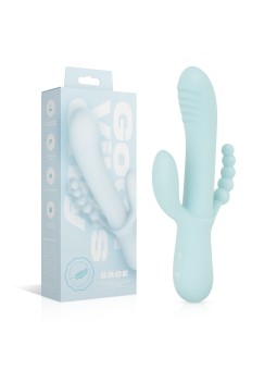 Good Vibes Only - Triple Stimulation Vibe - Soft Silicone - Blue
