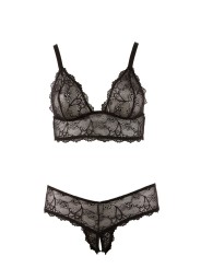 Cottelli Collection - Bra and crotchless G-string