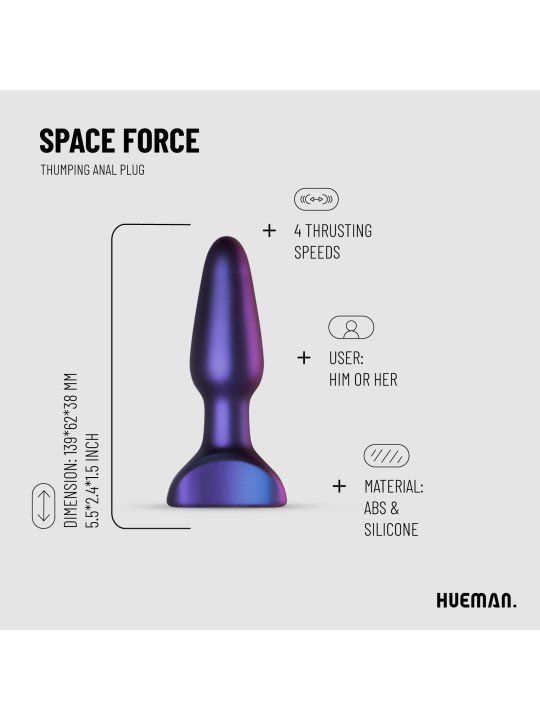 Hueman - Space Force Vibrating and Thrusting Butt Plug