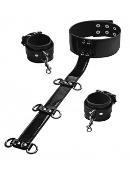 Leren Nek en Polsboeien - Zwart