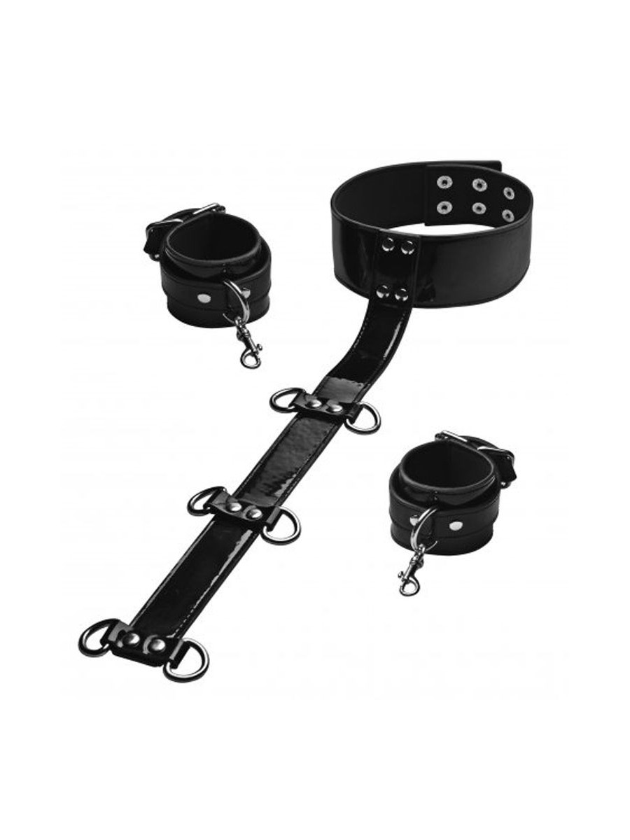 Leren Nek en Polsboeien - Zwart