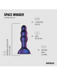 Hueman - Space Invader Vibrating and Thrusting Butt Plug