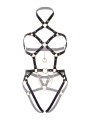 Bodyharnas met hartvormige ring - Zwart
