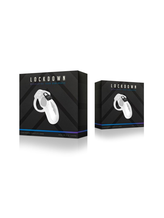 Lockdown Chastity Cage Clear - Medium