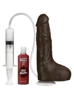 Doc Johnson - Bust It Spuitende Realistische Penis - Chocolade