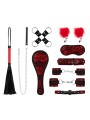 Bedroom Fantasies - Lace & Leather Look - 8-delige Bondage Set - Rood