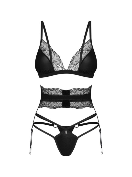 Obsessive - Lobellis Driedelige Set - Zwart