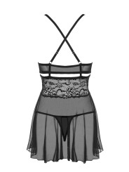 Obsessive - Babydoll Setje - Zwart