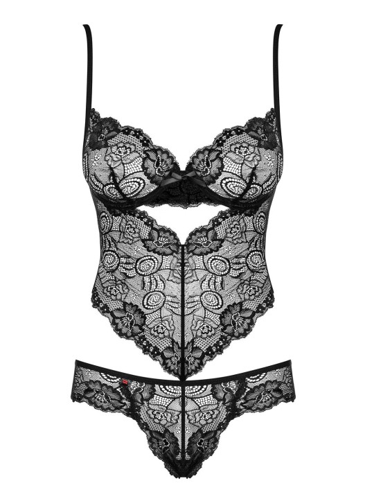 Obsessive - Alluria Kanten Body - Zwart