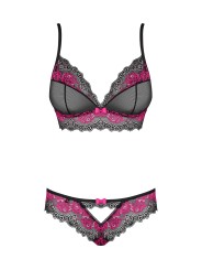 Obsessive - Tulia 2-Delige BH Set - Zwart/Roze