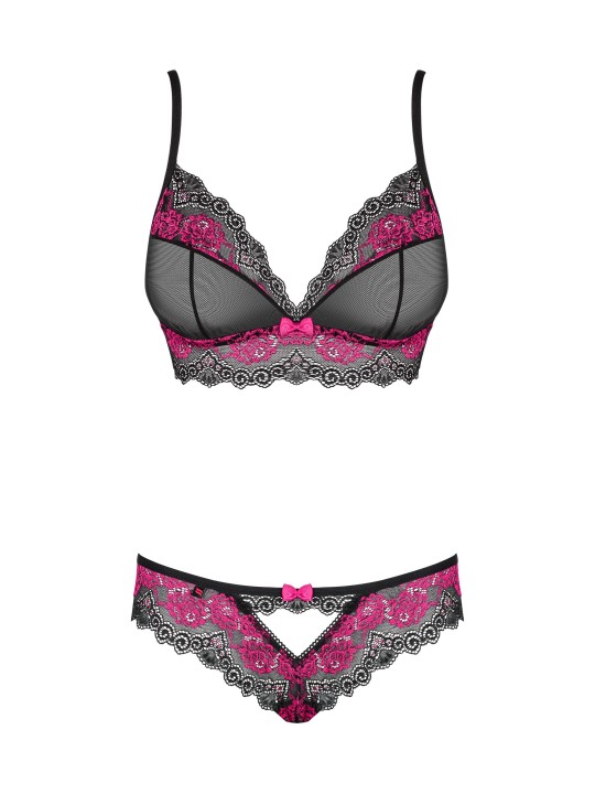Obsessive - Tulia 2-Delige BH Set - Zwart/Roze