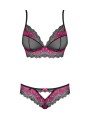 Obsessive - Tulia 2-Delige BH Set - Zwart/Roze