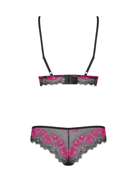 Obsessive - Tulia 2-Delige BH Set - Zwart/Roze