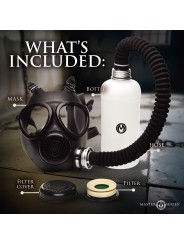 XR Brands - Inhaler Gas Masker Met Fles - Zwart & Wit