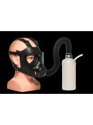 XR Brands - Inhaler Gas Masker Met Fles - Zwart & Wit