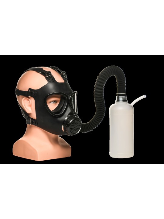 XR Brands - Inhaler Gas Masker Met Fles - Zwart & Wit