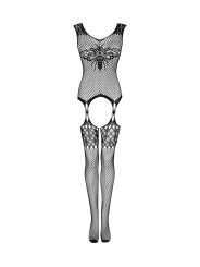Vlinder Catsuit Met Jarretel Design - Zwart