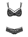 Obsessive - 2-Delige Kanten BH Set - Zwart