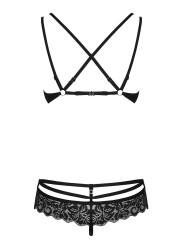 Obsessive - 2-Delige Kanten BH Set - Zwart