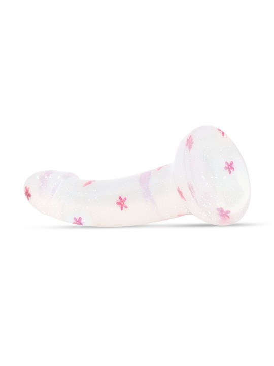 Dildo Collection Flower Power Dildo – Roze Glitterdesign 15 cm