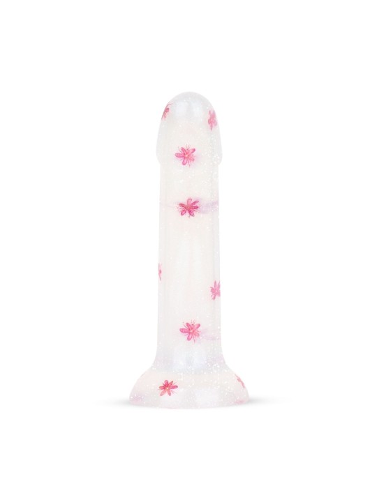 Dildo Collection Flower Power Dildo – Roze Glitterdesign 15 cm