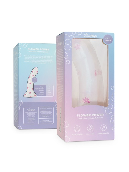 Dildo Collection Flower Power Dildo – Roze Glitterdesign 15 cm