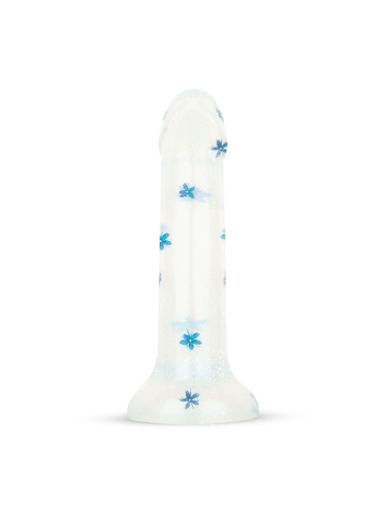 Dildo Collection Blossom Bliss Dildo – Blauw Glitterdesign 19 cm