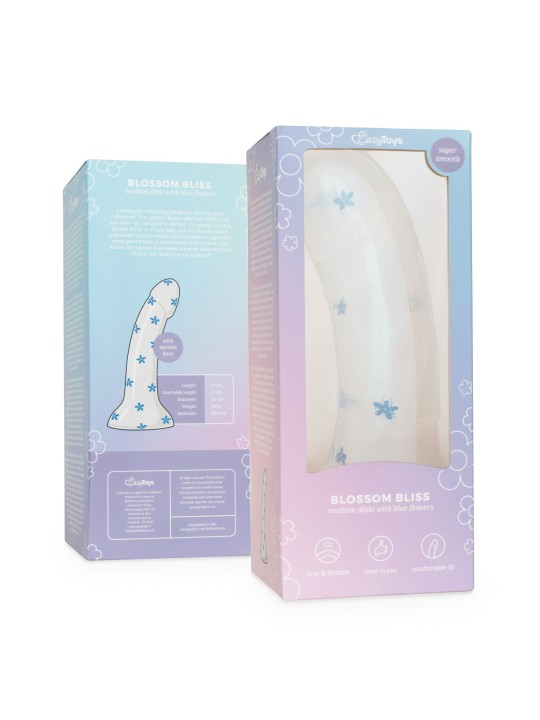 Dildo Collection Blossom Bliss Dildo – Blauw Glitterdesign 19 cm