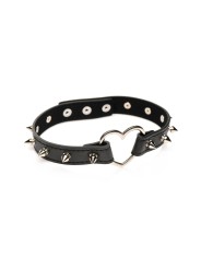 XR Brands - Spiked Heart Choker - Zwart