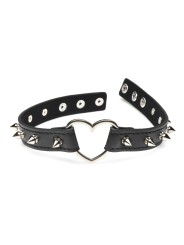 XR Brands - Spiked Heart Choker - Zwart