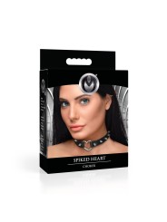 XR Brands - Spiked Heart Choker - Zwart