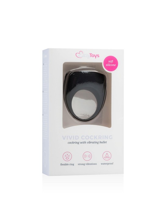 Vivid Cockring Met Mini Bullet - Zwart