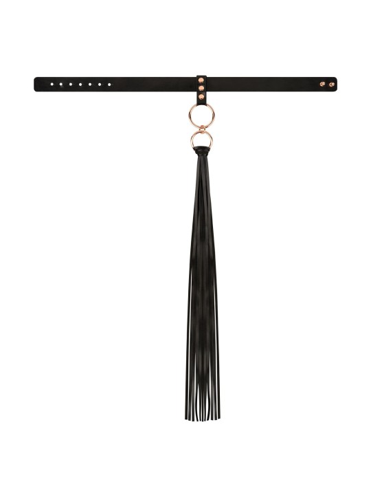 Rosy Gold - Halsband met Flogger - Zwart
