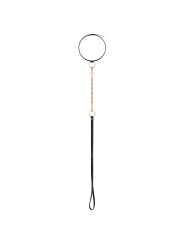 Rosy Gold - Halsband met Leash - Zwart