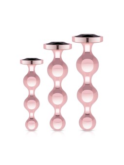 Rosy Gold - Metal Butt Plug Set 3 Pieces - Rose Gold