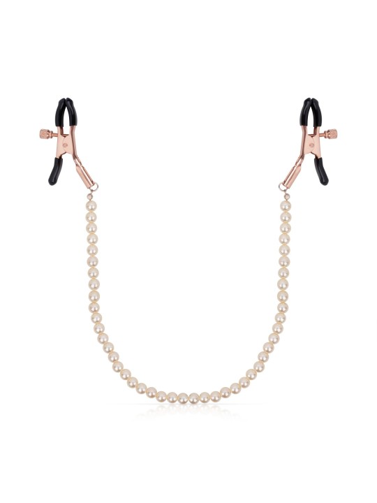 Rosy Gold - Tepelklemmen met parelketting - Verstelbaar Design