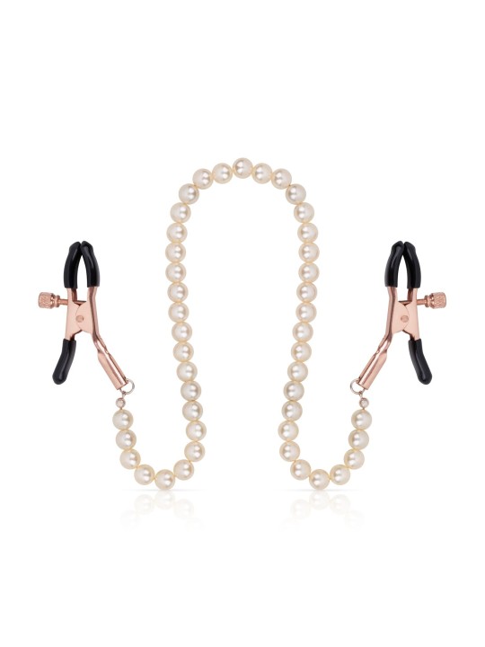 Rosy Gold - Tepelklemmen met parelketting - Verstelbaar Design