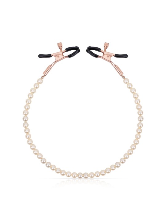 Rosy Gold - Tepelklemmen met parelketting - Verstelbaar Design