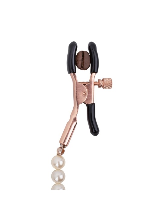 Rosy Gold - Tepelklemmen met parelketting - Verstelbaar Design