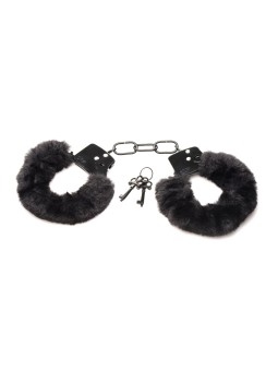 XR Brands - Cuffed In Fur Handboeien - Zwart