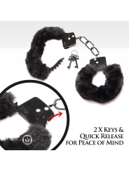 XR Brands - Cuffed In Fur Handcuffs - Black
