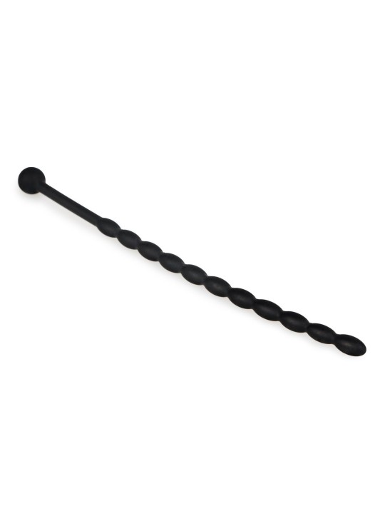 Geribbelde Siliconen Dilator - Zwart