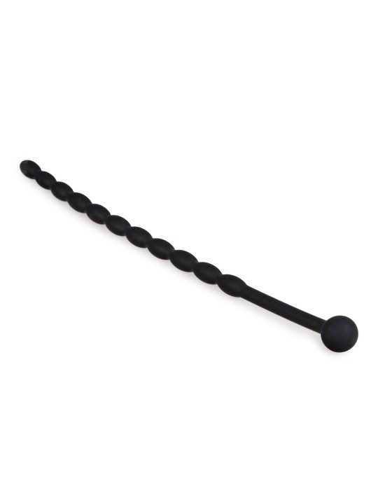 Geribbelde Siliconen Dilator - Zwart