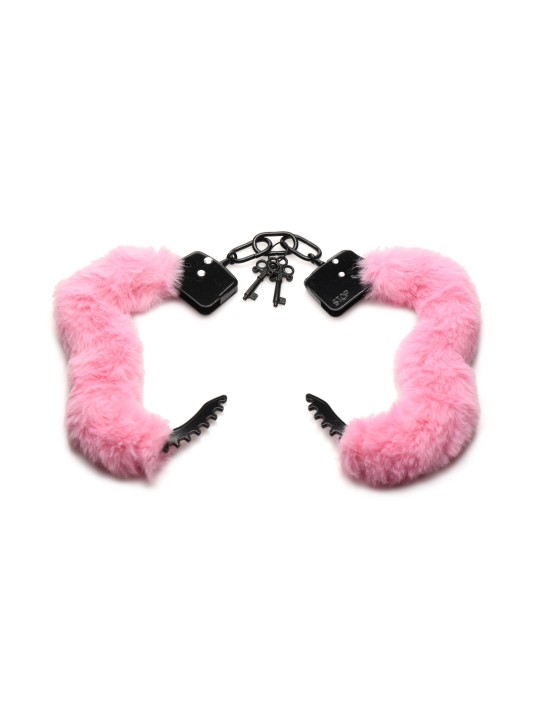 XR Brands - Cuffed in Fur Handcuffs - Pink