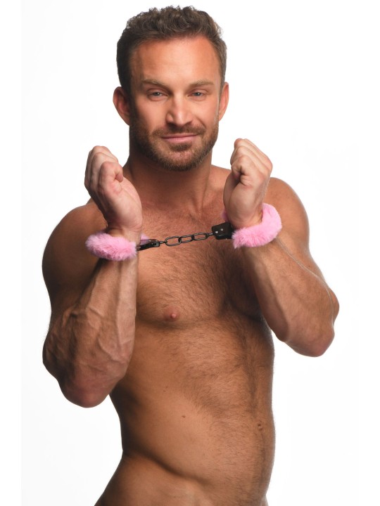 XR Brands - Cuffed in Fur Handcuffs - Pink